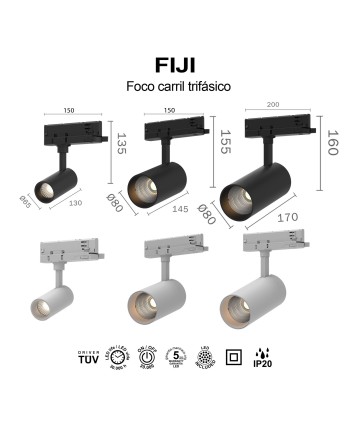 FIJI * FOCO CARRIL 15W 4000K BLANCO